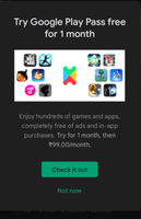 Google Play Pass free for 1 month