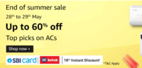 Large Appliances | End of Summer Sale 28-29th May | 10% Instant Bank offer
