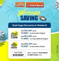 Flat 25% off up to Rs. 2,022 on Hotels Booking using ICICI Bank Credit Cards