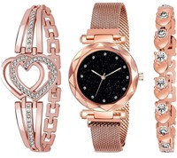 Magnet Strap Girls Women All Diamond Magnetic Chain Analog Watch - For Girls