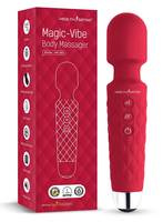 HealthSense Magic-Vibe HM 260 Cordless Handheld Personal Body Massager for Pain Relief & Rechargeable Vibration Machine with 8 Speeds, 20 Modes & 1 Year Warranty (Cherry) 