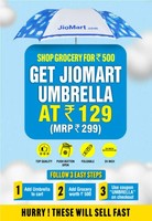 Shop for Rs 500 and get Jiomart umbrella  for Rs.129
