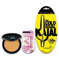 Deal of the day: Maybelline New York Colossal Kajal & Baby Lips, Lip Balm, Translucent Finish - Pink lolita & Fit Me Compact Combo, 12.35g 