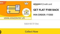 Earn Flat Rs.100 back On 1st Credit Card bill payment of Min Rs.1000 via A Pay UPI [New Users]