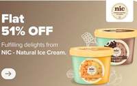 Nic natural icecream at swiggy - Flat 51% off + extra 40% off using bank offers