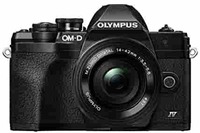 Olympus OMD-EM-10-Mark-IV Mirrorless Digital Camera with Lens 14-42mm f3.5-5.6-EZ Black (V207132BU000)