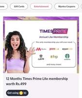 Get 1 Year Times Prime Lite Membership using10 SuperCoins (Myntra Insider)