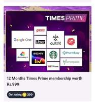 Get 1 Year  Time Prime Membership for 399 Supercoins [Myntra Insider]