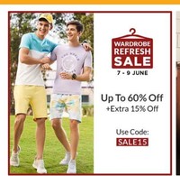 Lifestyle Wardrobe refresh sale -  Up to 60% off + 15% extra off using coupon code