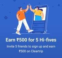 ClearTrip Earn 500 per month for 5 Hi-fives 