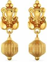 joyalukkas 22kt purity gold jhumki earring yellow