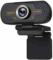 Tizum ZW81- Full HD 1080p Webcam, Widescreen Viewing Angle, Auto Light Correction, Noise-Reducing Mic