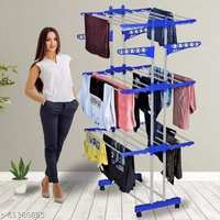  SHP SONI Steel, Plastic Floor Cloth Dryer Stand