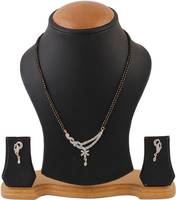 ZENEME Latest Fashionable American Diamond Alloy Mangalsutra on Flipkart 