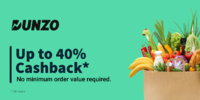  Get 40% Cashback upto ₹40 (existing user) or ₹100 (on first ever txn on Dunzo) Via Simpl