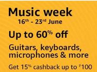 Music Week 16th - 23th June | Upto 65% off + 15% Cashback + 10% SBI Discount