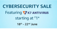 Cyber Security Sale - 7 K7 Antivirus for Rs.1 | Live at 12PM