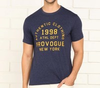 Printed Men Round Neck Blue T-Shirt