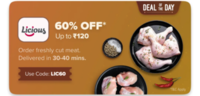Licious 60% Off up to Rs.120 on orders above Rs.149 | Swiggy Meat Store