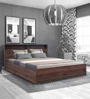 Alyssa Queen Size Bed with Storage in Columbia Walnut Finish   