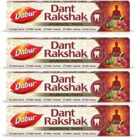 Dabur Dant Rakshak Paste | Contains the goodness of 32 Ayurvedic Herbs for Germ Kill & Longevity of Teeth & Gums - 175 g (Pack of 4) Toothpaste