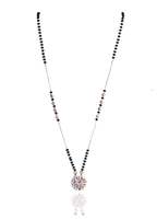 American Diamond Magnetic Dual Design 18 Inch Short Mangalsutra With Rose Gold Polish For Women