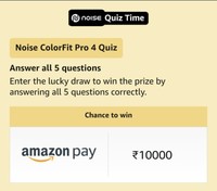 Amazon Noise Colorfit Pro 4 Quiz Answers Today : Win Rs.10000