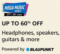 Amazon Mega Music Fest : Upto 60% Off on Headphones, Speakers & More + Bank Offers [Till 29 June]