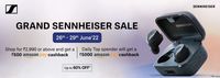 Grand Sennheiser Sale Upto 60% Off & Shop Rs.2990 Get Rs.500 Cashback (26th -29th June)