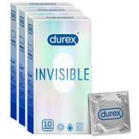 Durex Invisible Super Ultra Thin Condoms for Men – 10 Count | Pack of 3