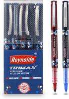 Reynolds Trimax Pens Pouch - Blue, Black & Red Gel Pen  (Pack of 5, Multicolor)