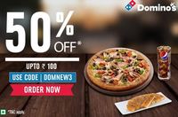 Domino's Offer : Get Flat 50% Off on Pizza Order