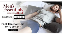 Men Essentials Fest Upto 80% off + Combo of 3 @799  (28th - 29th June)