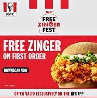 KFC Free Zinger Offer [ Vaild on First Order]