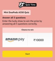 Amazon Mivi DuoPods A350 Quiz Answers :Win Rs.10000