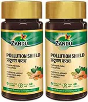 Zandu Pollution Shield 120 Tablets, Helps to Protect Against Pollution (Pack of 60 Tablets x 2)