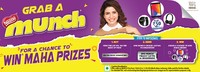 Munch Maha Prizes Contest SMS and Win Maha Prizes 50 Paytm cash , Headphones , Smartwatches & Tablets