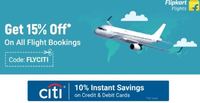 Flipkart Travel Offers : Get 15% off on All Flights Booking Using Citi Bank 