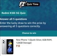 Amazon Redmi K50 5G Quiz Answers