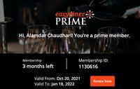 Loot : Claim Free Eazy-Diner 3months Prime Membership worth Rs1095 (working on membership extension also)