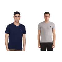 US Polo Association Athleisure Men's Solid Regular Fit T-Shirt 