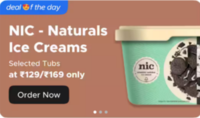 NIC - Naturals lce Creams Selected Tubs at 129/169 only