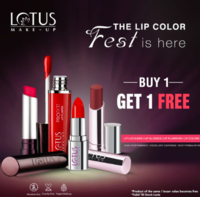 Lotus herbals - Buy 1 Get 1 Free on Lipsticks