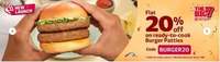Licious 20% off on burger patties