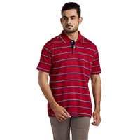 Color Plus Mens Stripes Cotton Regular Fit T-Shirt