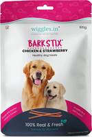 Barkstix Dog Treats for Training Adult Puppies, 100g - Soft Chew Stick Hip, Joint, Skin & Coat - Sea Buckthorn Pulp, Ashwagandha (Chicken & Strawberry)