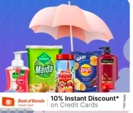 Flat 10% off on supermart groceries on Flipkart for Bank of Baroda credit card users (Every Friday in July)