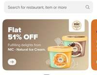 Swiggy - NIC Naturals at flat 51 % off + bank offers (selected locations)