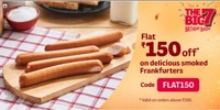 Licious Flat Rs.150 off on order above Rs. 200 on Frankfurters