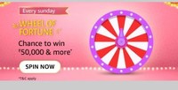 Amazon Every Sunday Wheel Of Fortune Quiz Answer : Win Rs.75000 & more
